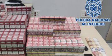 Interceptado en Jerez un vehículo con cerca de  1.500 cajetillas con tabaco de contrabando